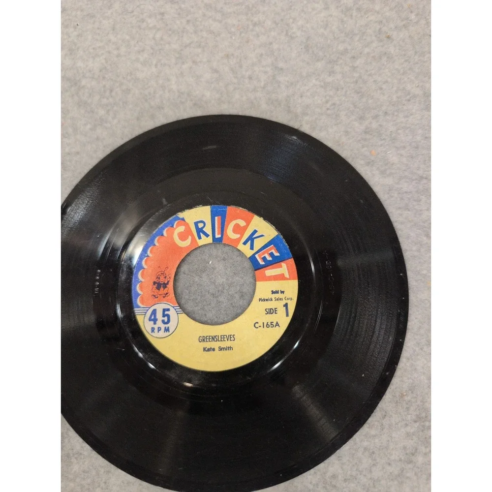 Cricket Records Greensleeves Kate Smith Blue Tail Fly 45 RPM Vinyl C-165 - Picture 3 of 3